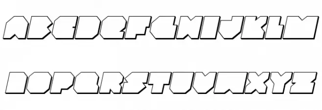 VX Rocket 3D Italic Font Litere mari