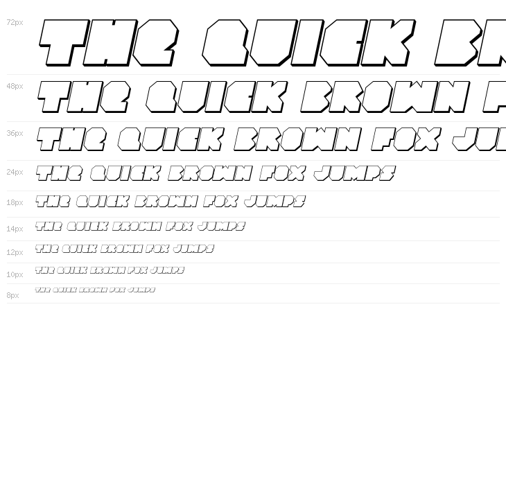 VX Rocket 3D Italic Waterfall