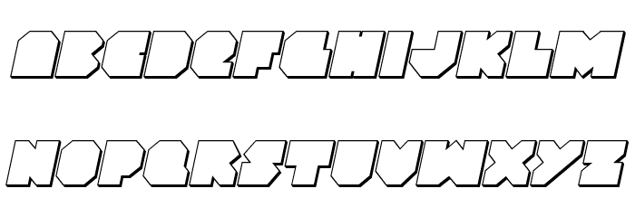 VX Rocket 3D Italic Font LOWERCASE