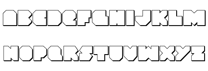 VX Rocket 3D Regular Font LOWERCASE
