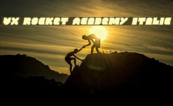 VX Rocket Academy Italic Font examples