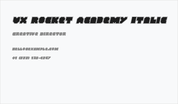 VX Rocket Academy Italic Business Card