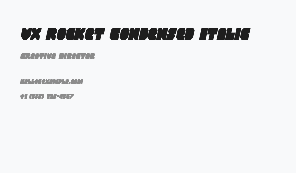 VX Rocket Condensed Italic Business Card