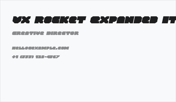 VX Rocket Expanded Italic Business Card