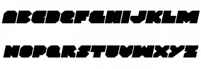 VX Rocket Expanded Italic Caratteri MINUSCOLO