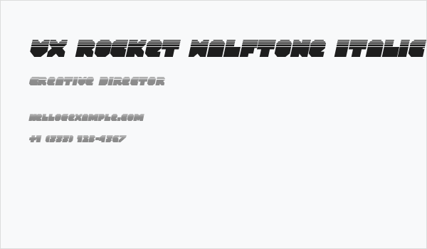 VX Rocket Halftone Italic Business Card
