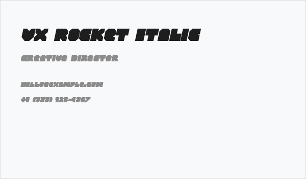 VX Rocket Italic Business Card