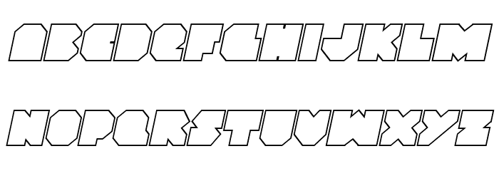 VX Rocket Outline Italic Font LOWERCASE
