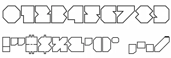 VX Rocket Outline Regular Font OTHER CHARS