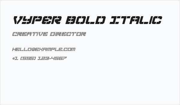 Vyper Bold Italic Business Card