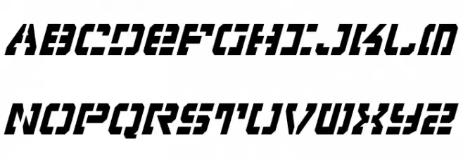 Vyper Condensed Italic फ़ॉन्ट अपरकेस