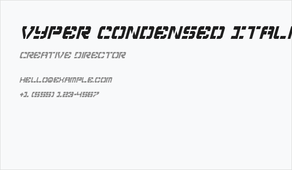 Vyper Condensed Italic Business Card