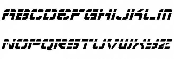 Vyper Laser Italic Schriftart Kleinbuchstaben