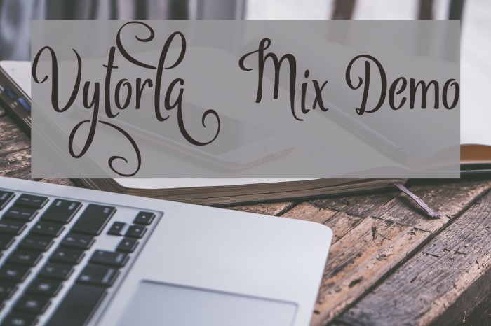 Vytorla Mix Demo Font examples