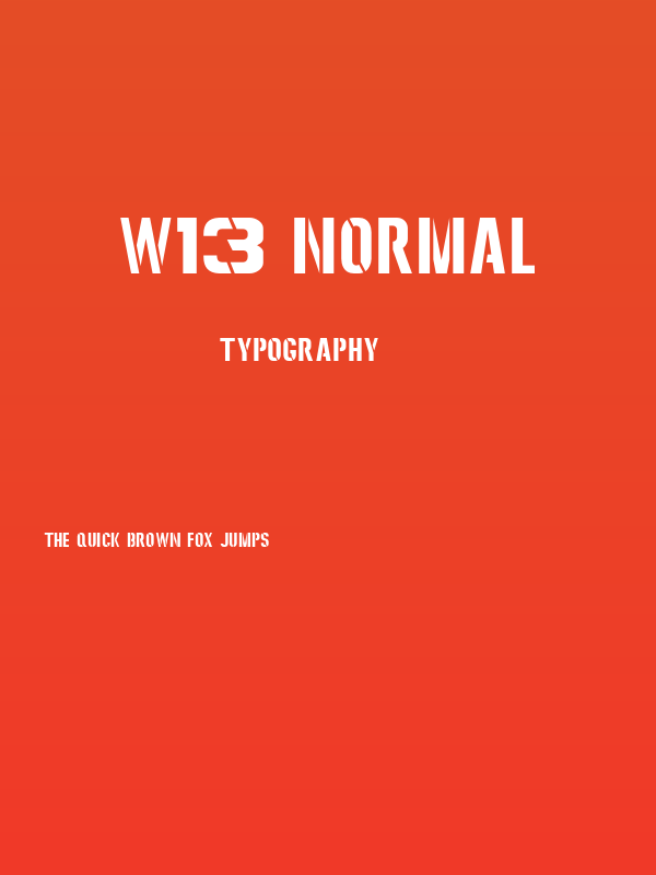 W13 Normal Poster