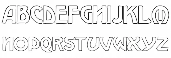 W.J. Pearce hollow Font Litere mari