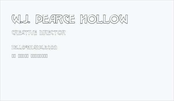 W.J. Pearce hollow Business Card
