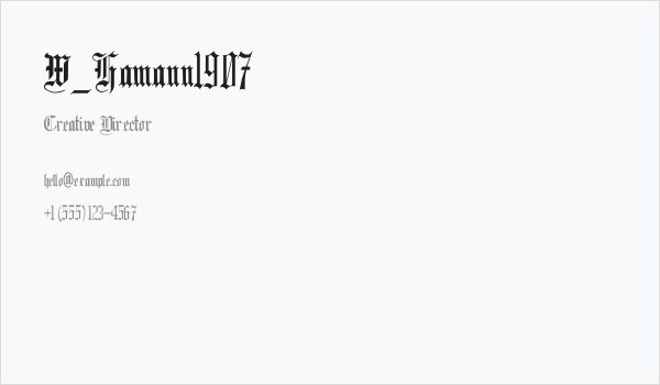 W_Hamann1907 Business Card