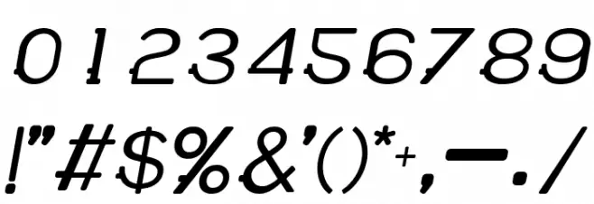 WABECO Bold Italic Font OTHER CHARS