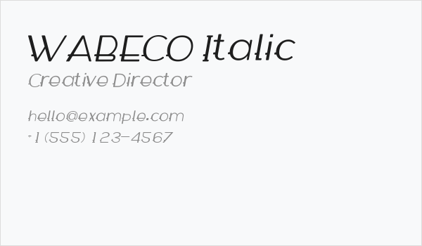 WABECO Italic Business Card
