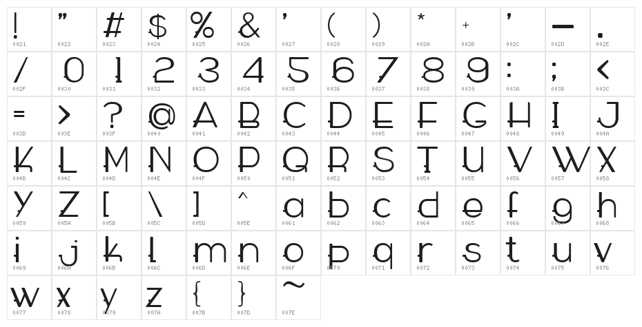 WABECO Regular Character Map