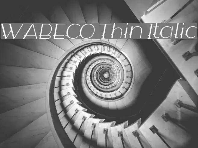WABECO Thin Italic Font examples