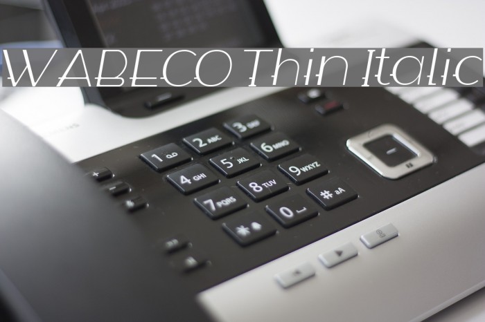 WABECO Thin Italic Font examples