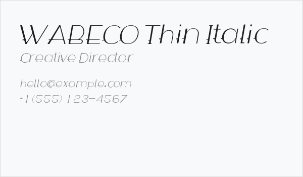 WABECO Thin Italic Business Card