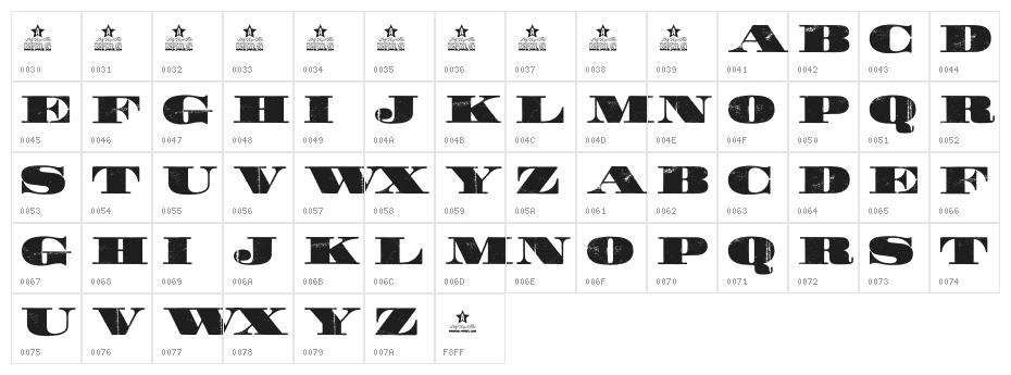 WALK Personal Use    Character Map