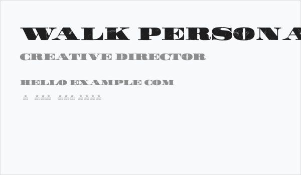 WALK Personal Use    Business Card