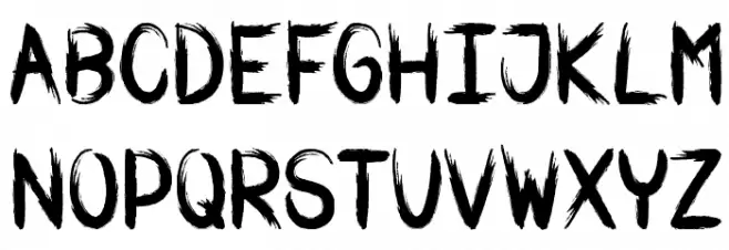 WAR BRUSH Schriftart Groß