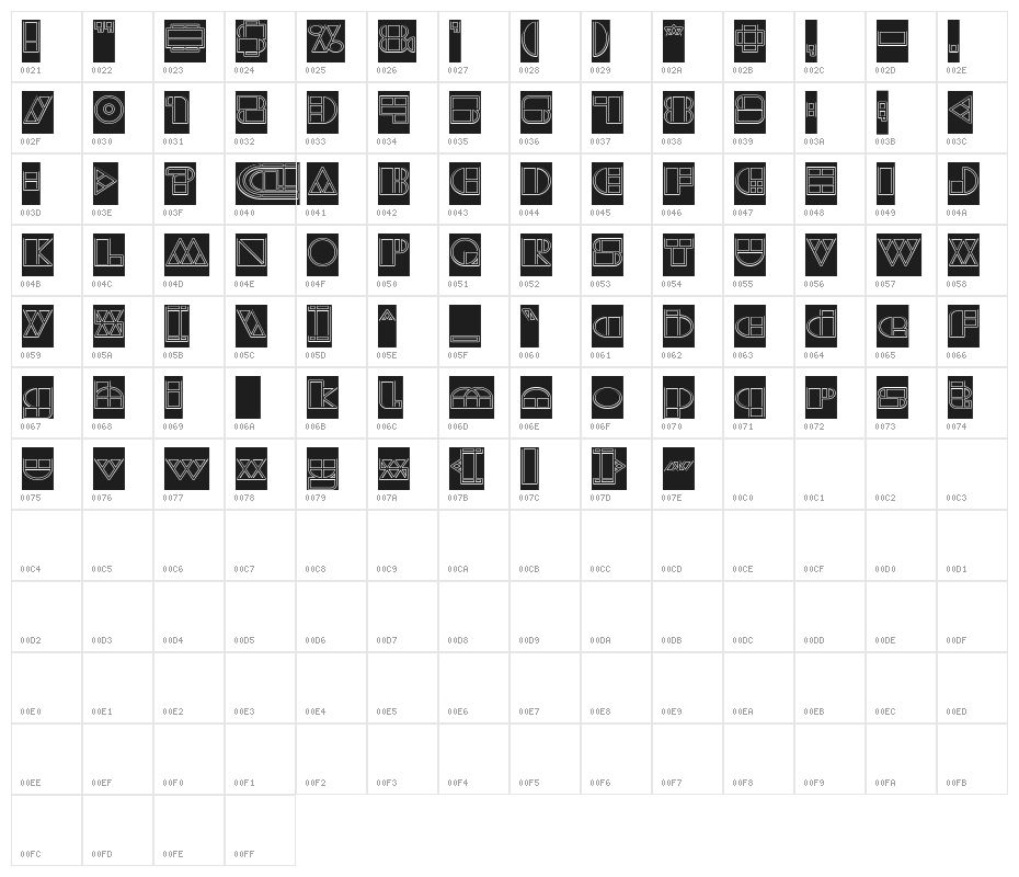 WAREHOUSE PROJECT-Hollow-Invers Character Map