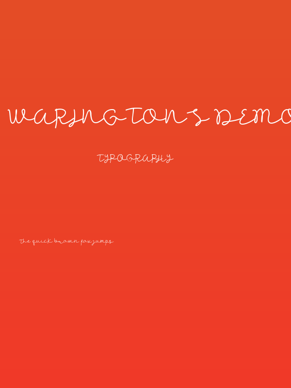 WARINGTONS DEMO Script Poster