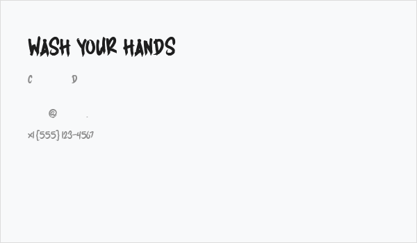 WASH YOUR HANDS Business Card