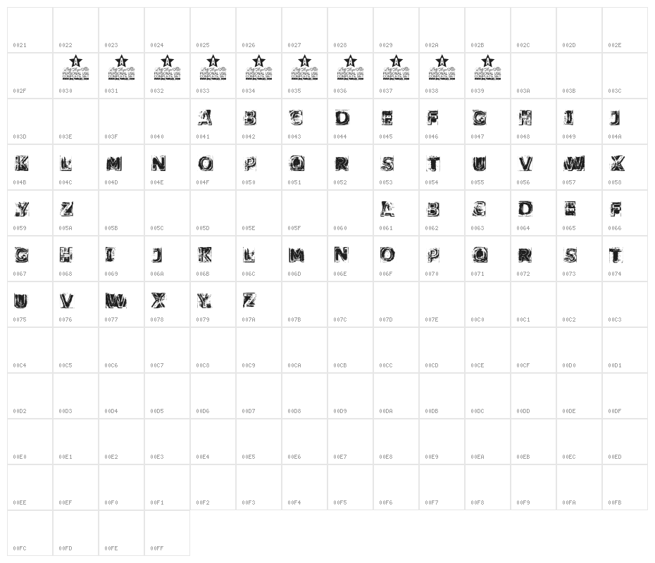 WASHED HANDS PERSONAL USE Regular Character Map