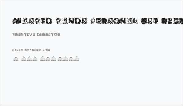 WASHED HANDS PERSONAL USE Regular Business Card