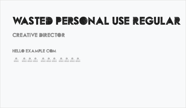 WASTED PERSONAL USE Regular Business Card