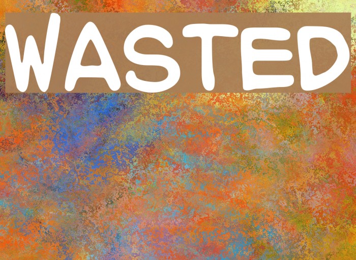 WASTED Font examples
