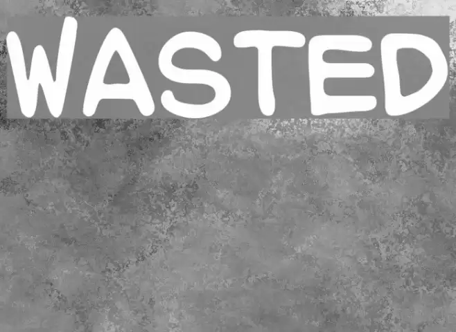 WASTED フォント examples