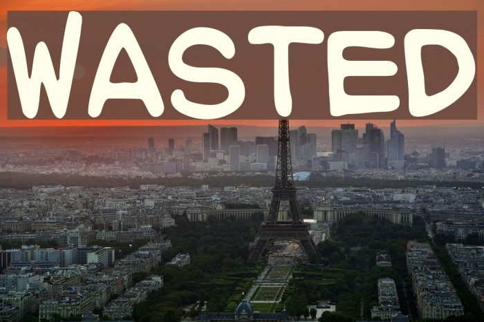 WASTED Font examples