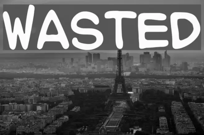 WASTED フォント examples