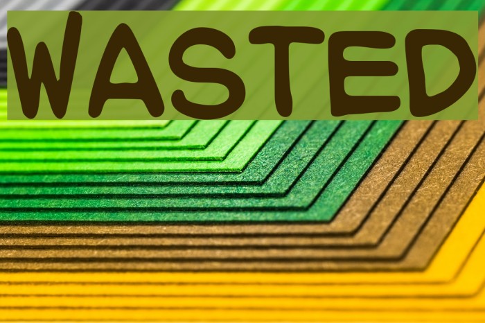 WASTED Font examples