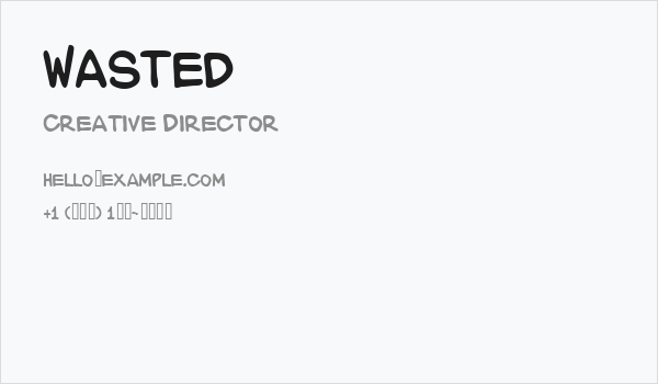 WASTED Business Card