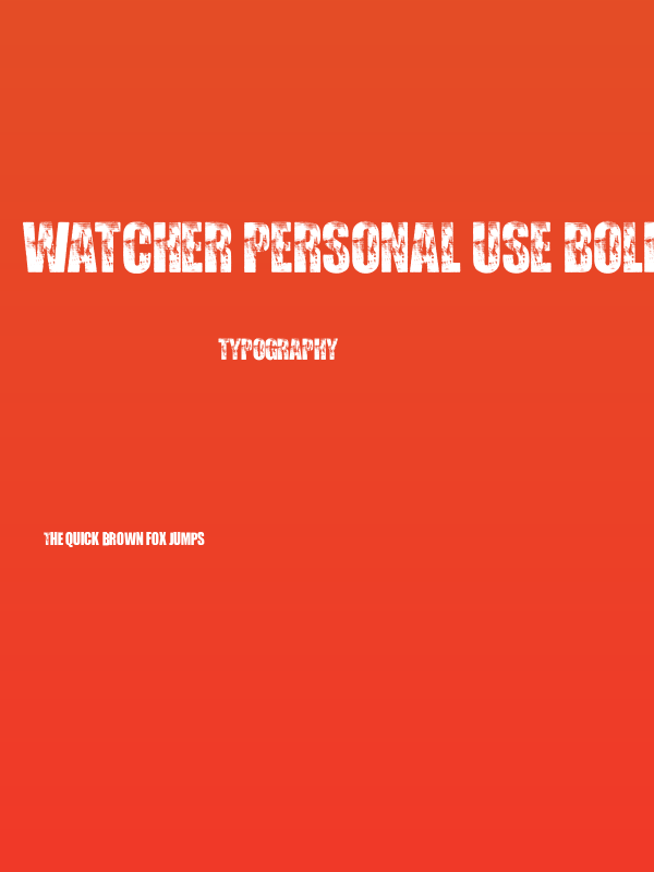 WATCHER PERSONAL USE Bold Poster