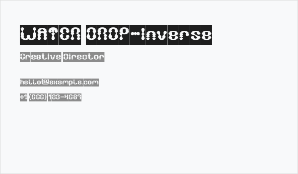 WATER DROP-Inverse Business Card
