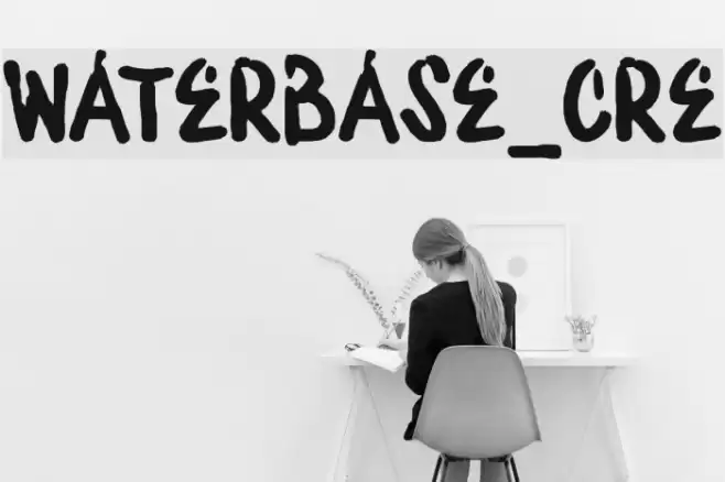 WATERBASE_CRE Font examples