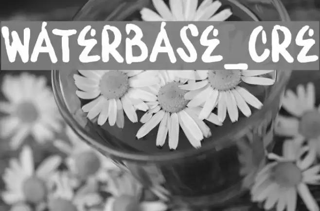 WATERBASE_CRE Font examples