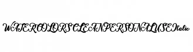 WATERCOLORS CLEAN PERSONAL USE Italic  font caratteri gratis
