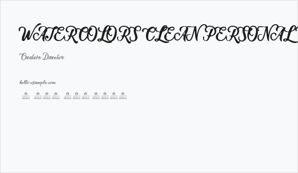 WATERCOLORS CLEAN PERSONAL USE Italic Business Card