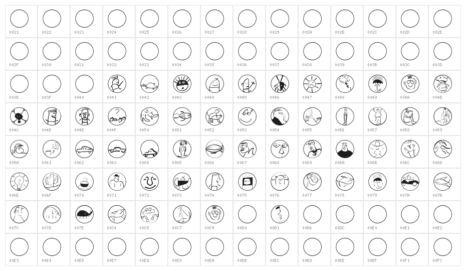 WaPicts Character Map